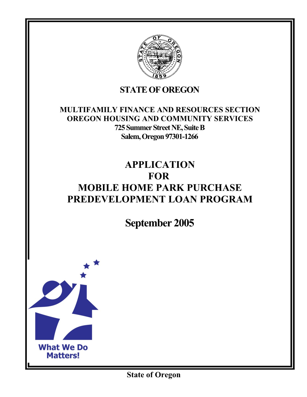 Manufactured Home Parks Preservation Application Instructions
