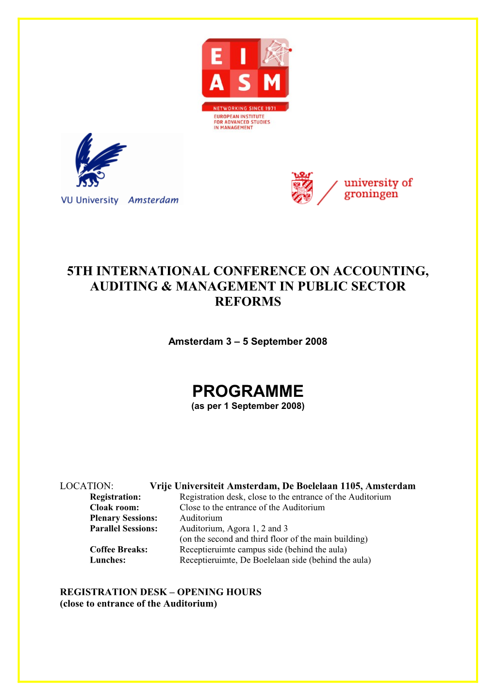 5Th International Conference on Accounting, Auditing & Management in Public Sector Reforms