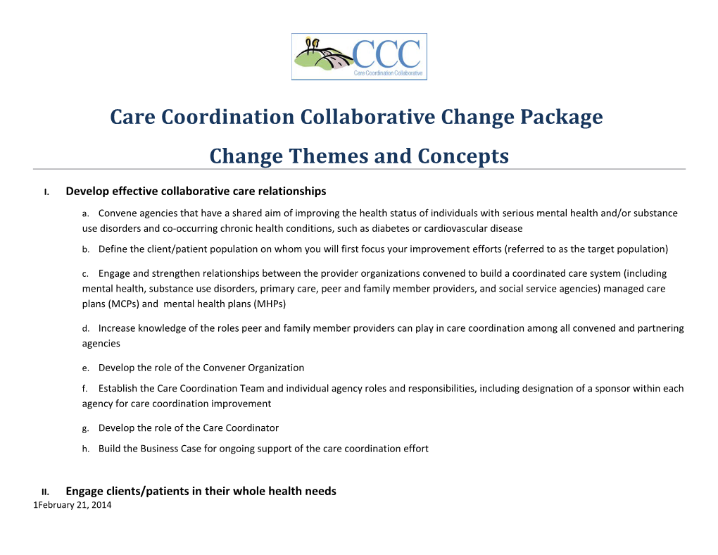 Care Coordination Collaborative Change Package