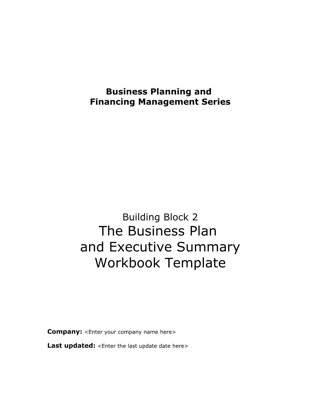 Business Planning and Financing Series