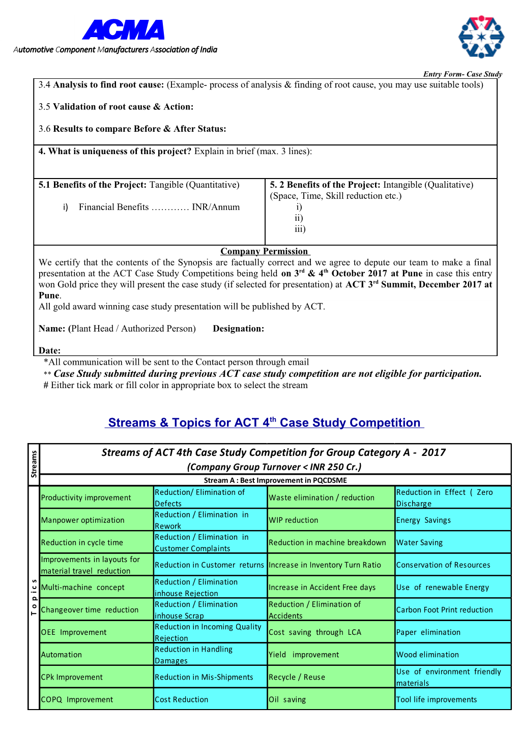 Entry Form- Case Study