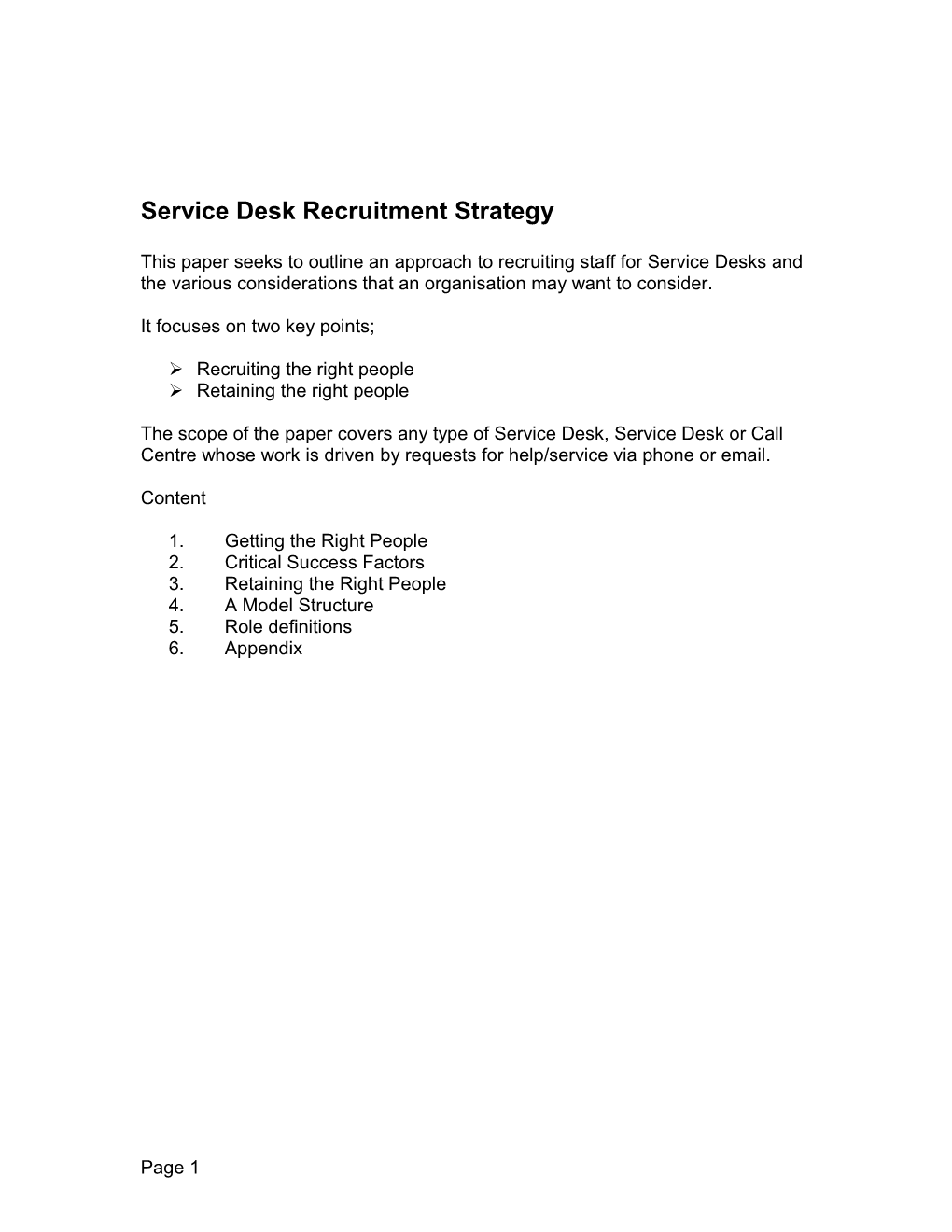 Helpdesk Recruitment Strategy