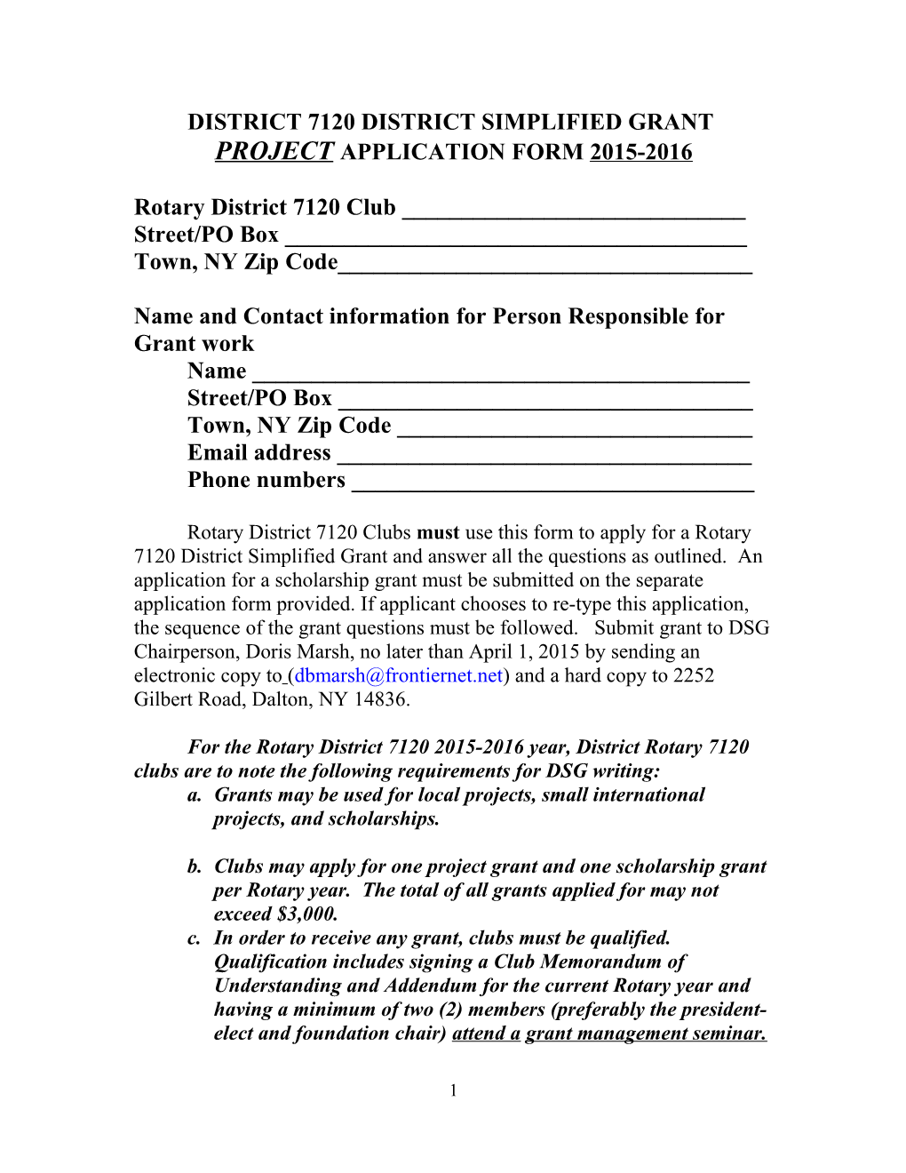 District 7120 District Simplified Grant