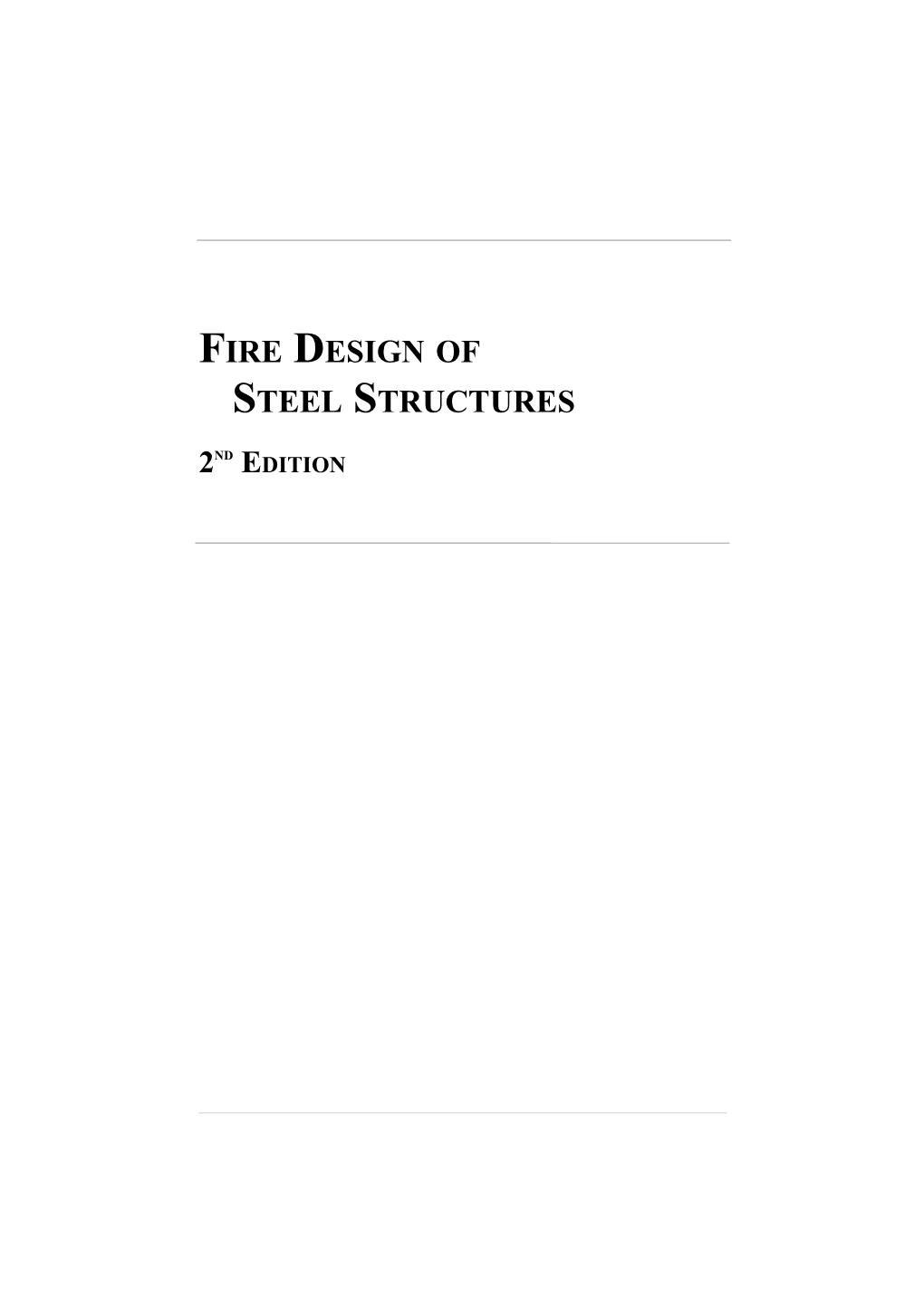 Fire Design of Steel Structures