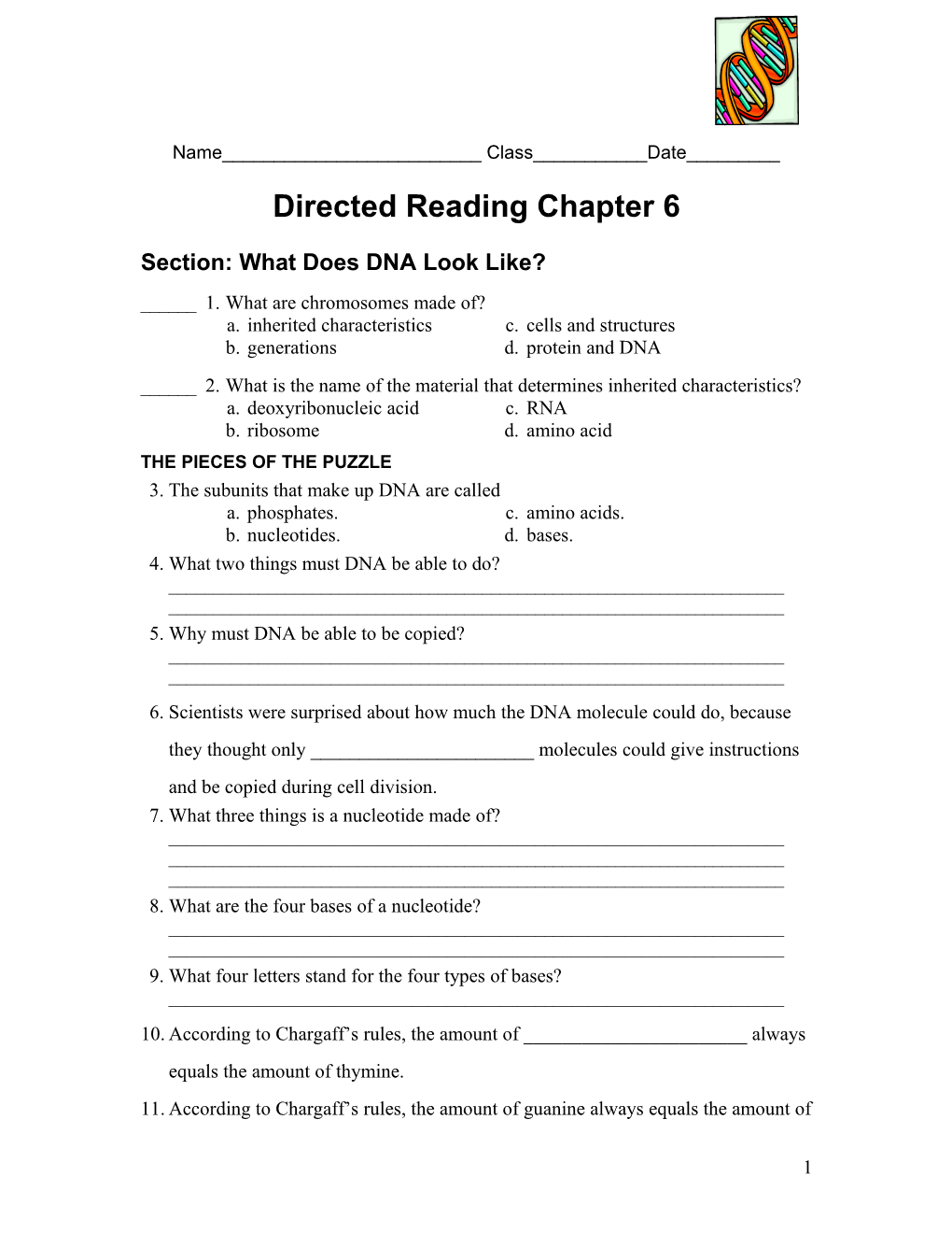 Directed Reading Chapter 6