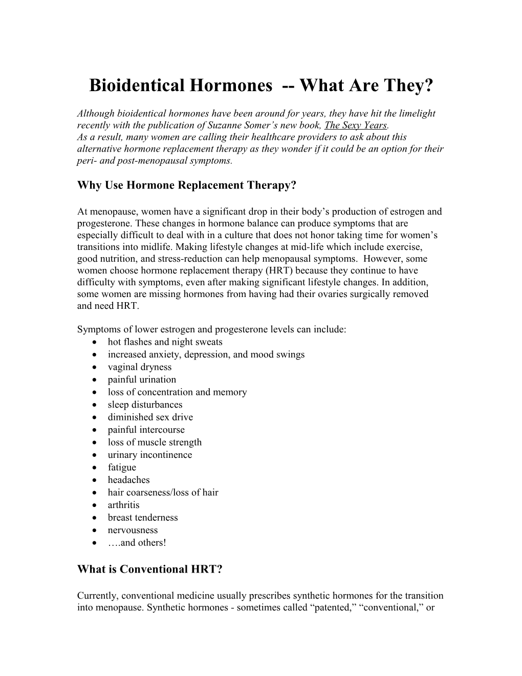 Bioidentical Hormones What Are They
