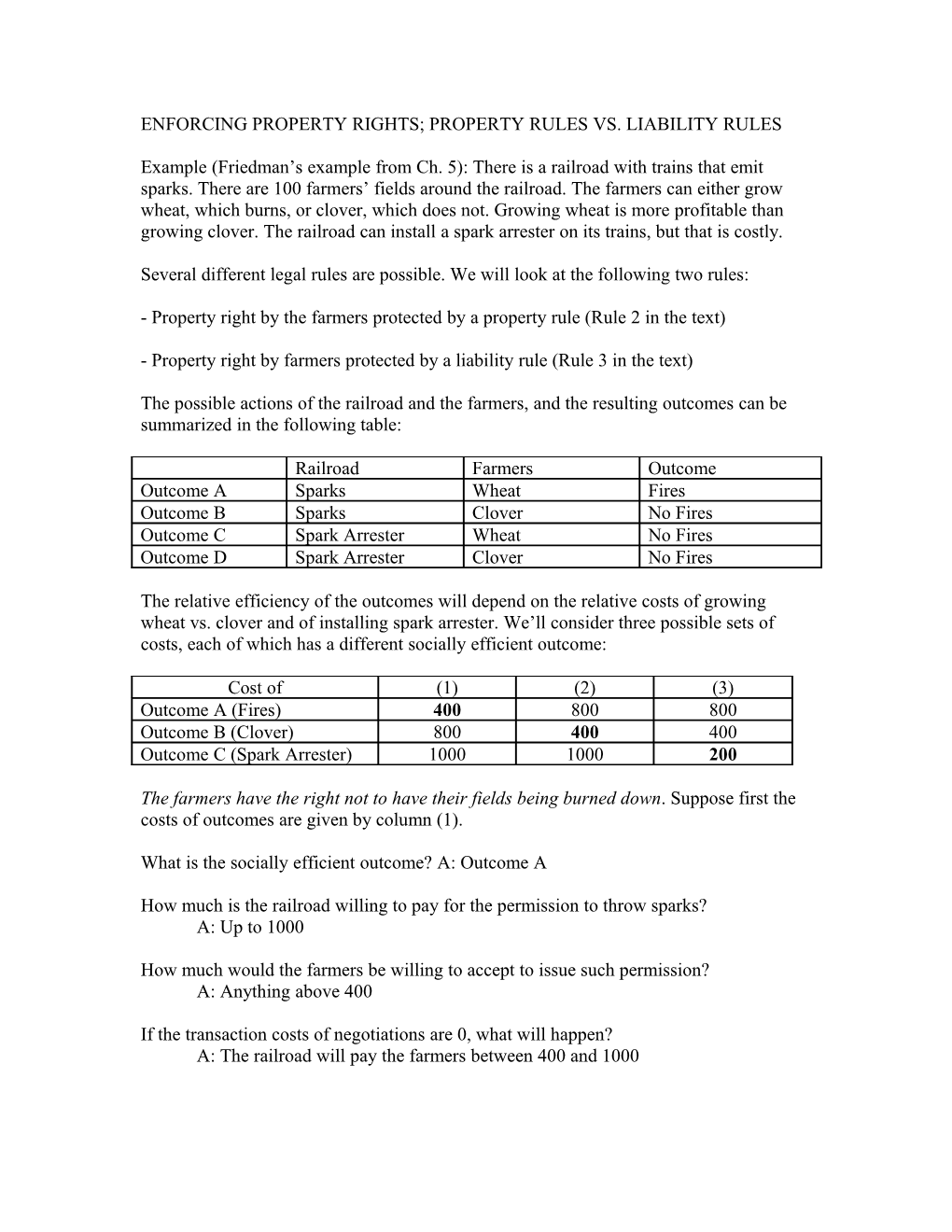 Enforcing Property Rights; Property Rules Vs. Liability Rules