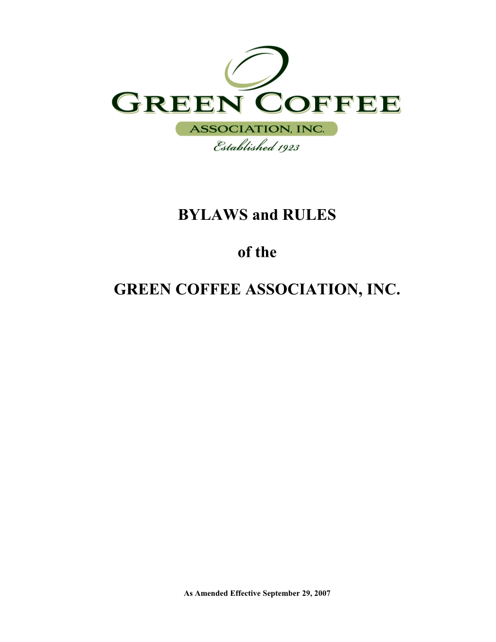 Green Coffee Association, Inc