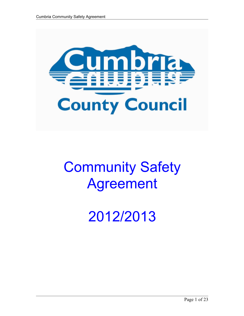 Cumbria Community Safety Agreement