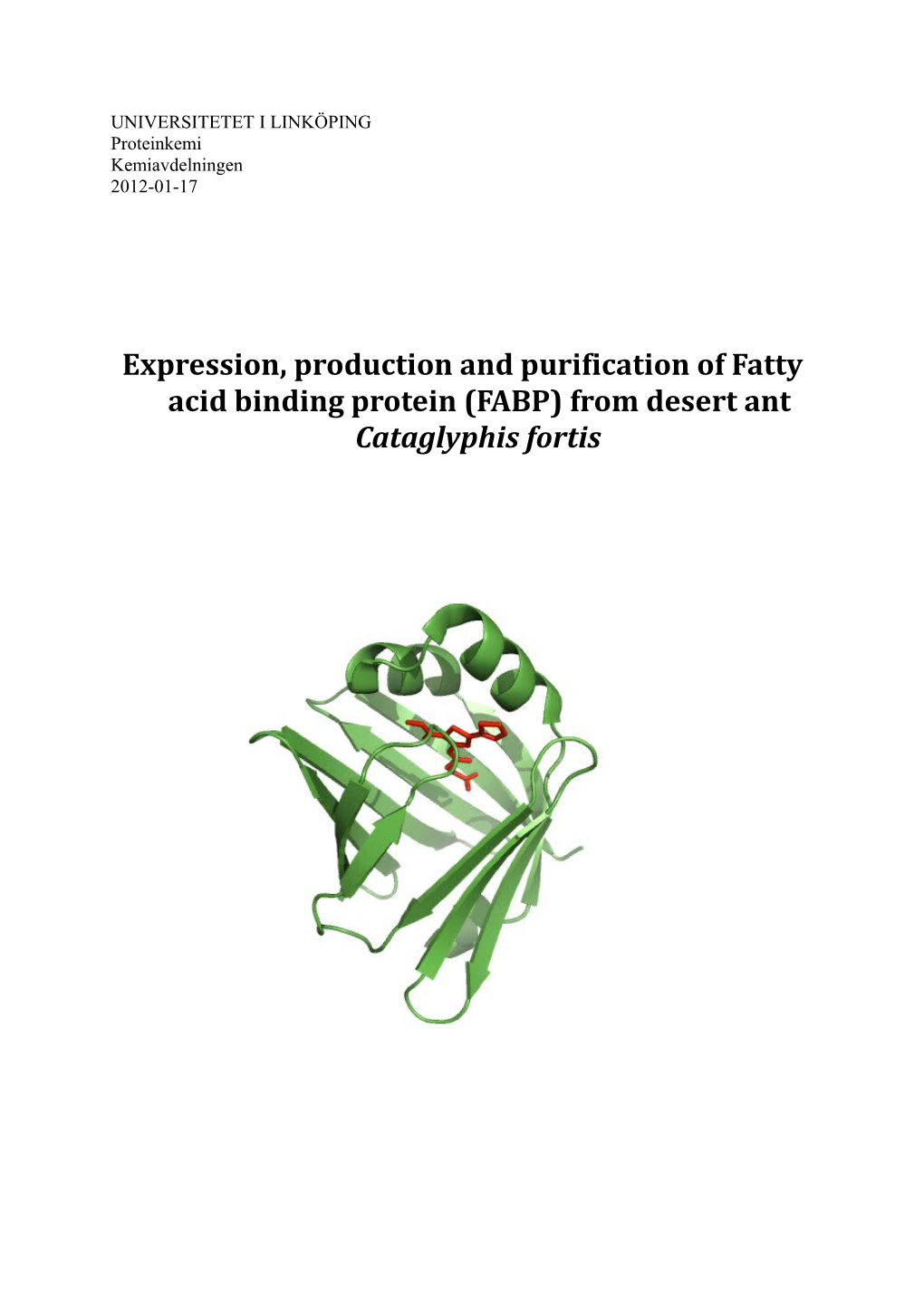 Production of FABP Ine. Coli