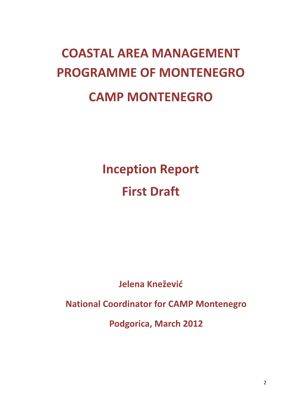 Coastal Area Management Programme of Montenegro