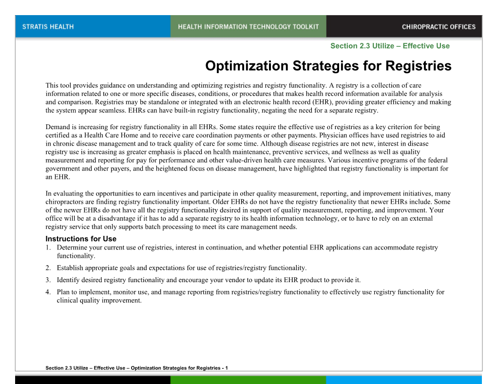 2.3 Optimization Strategies for Registries