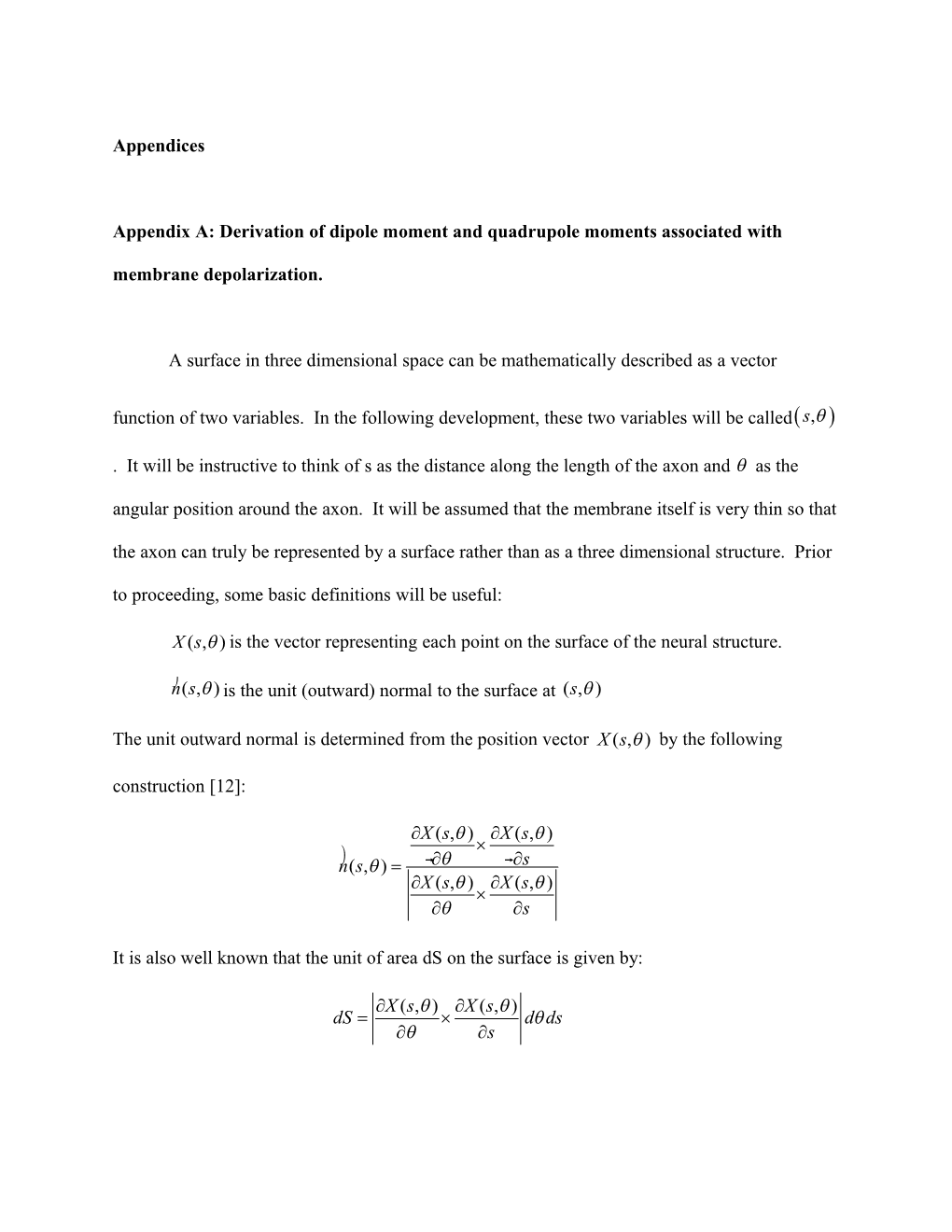 Appendix A: Derivation of Dipole Moment and Quadrupole Moments Associated with Membrane