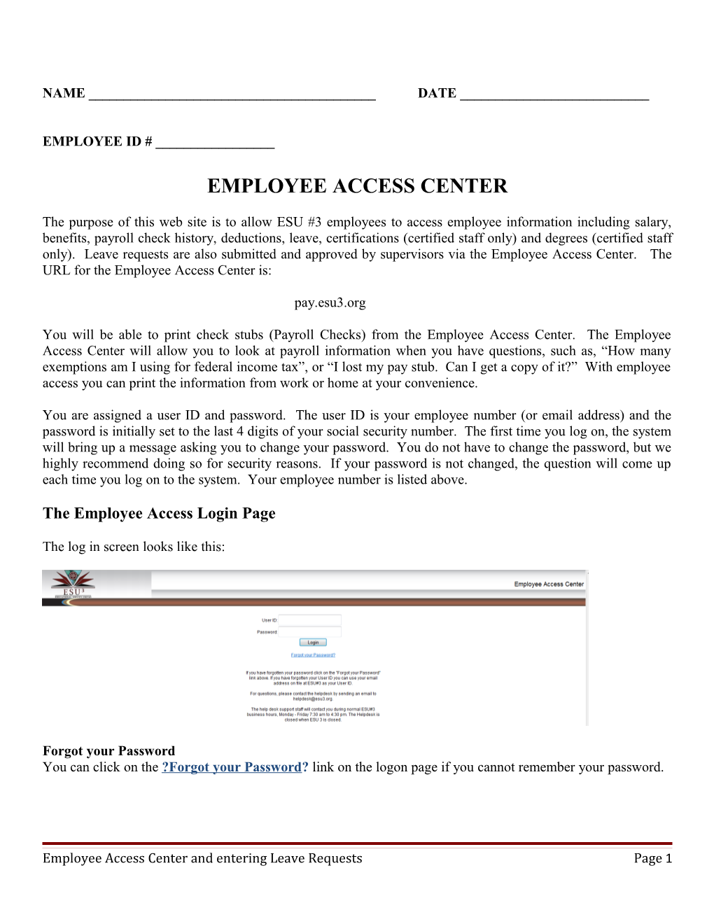 Employee Access Center