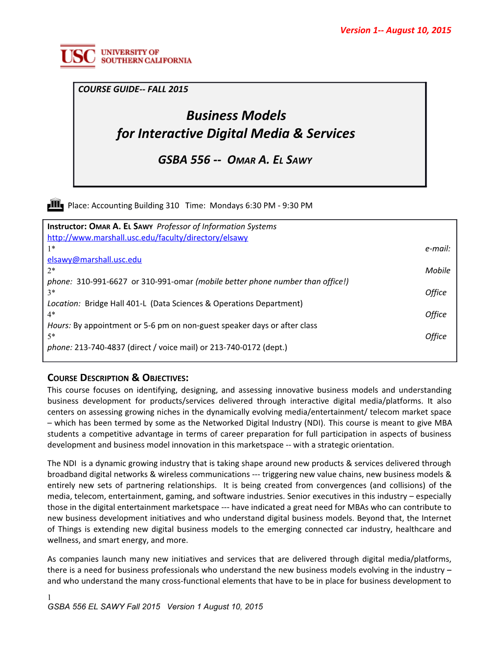 GSBA 556 Biz Dev in the NDI