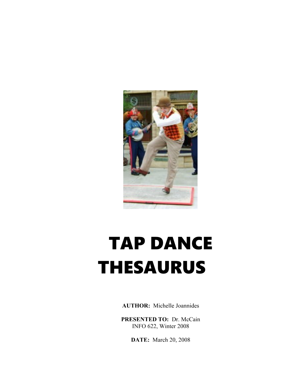 Tap Dance Thesaurusmichelle Joannides