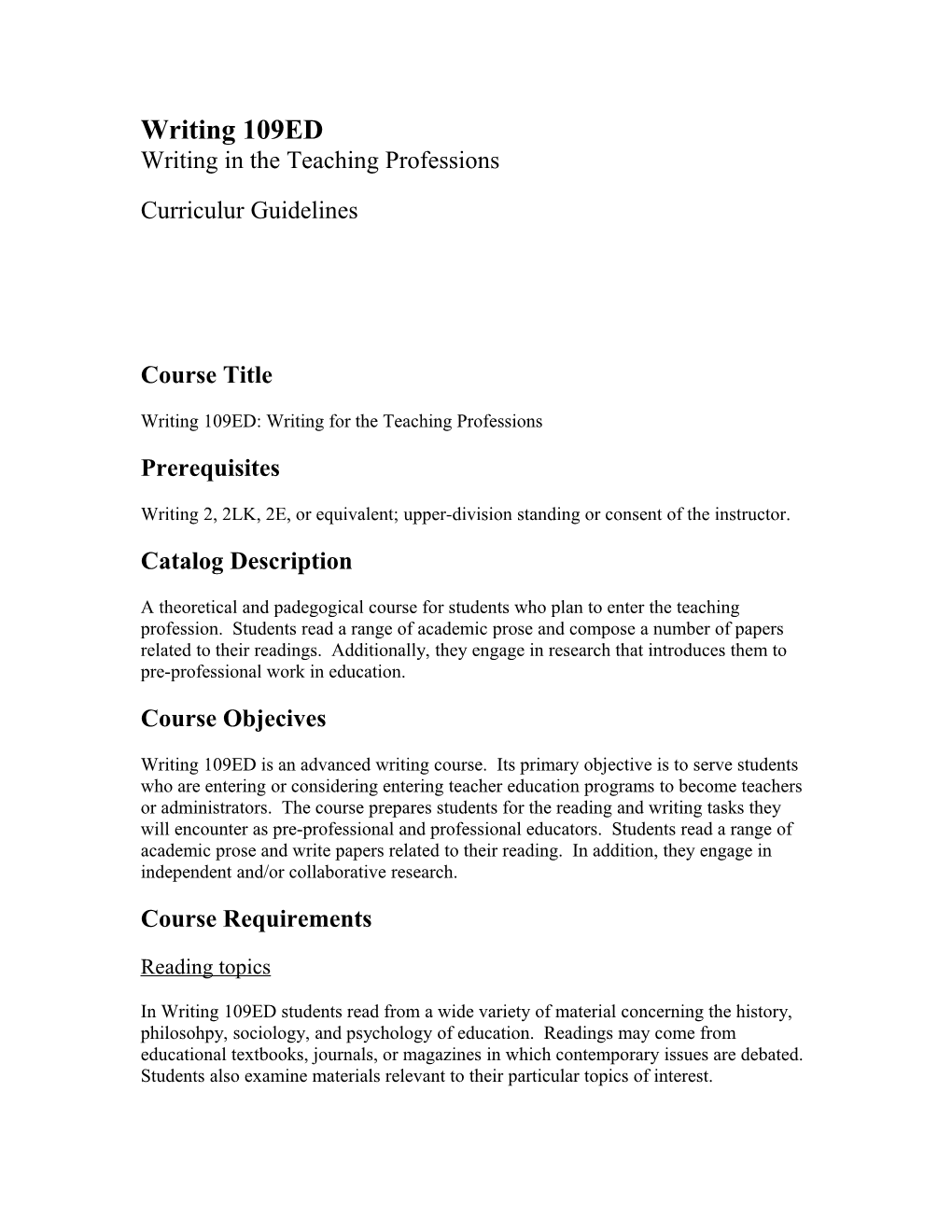 Writing in the Teaching Professions