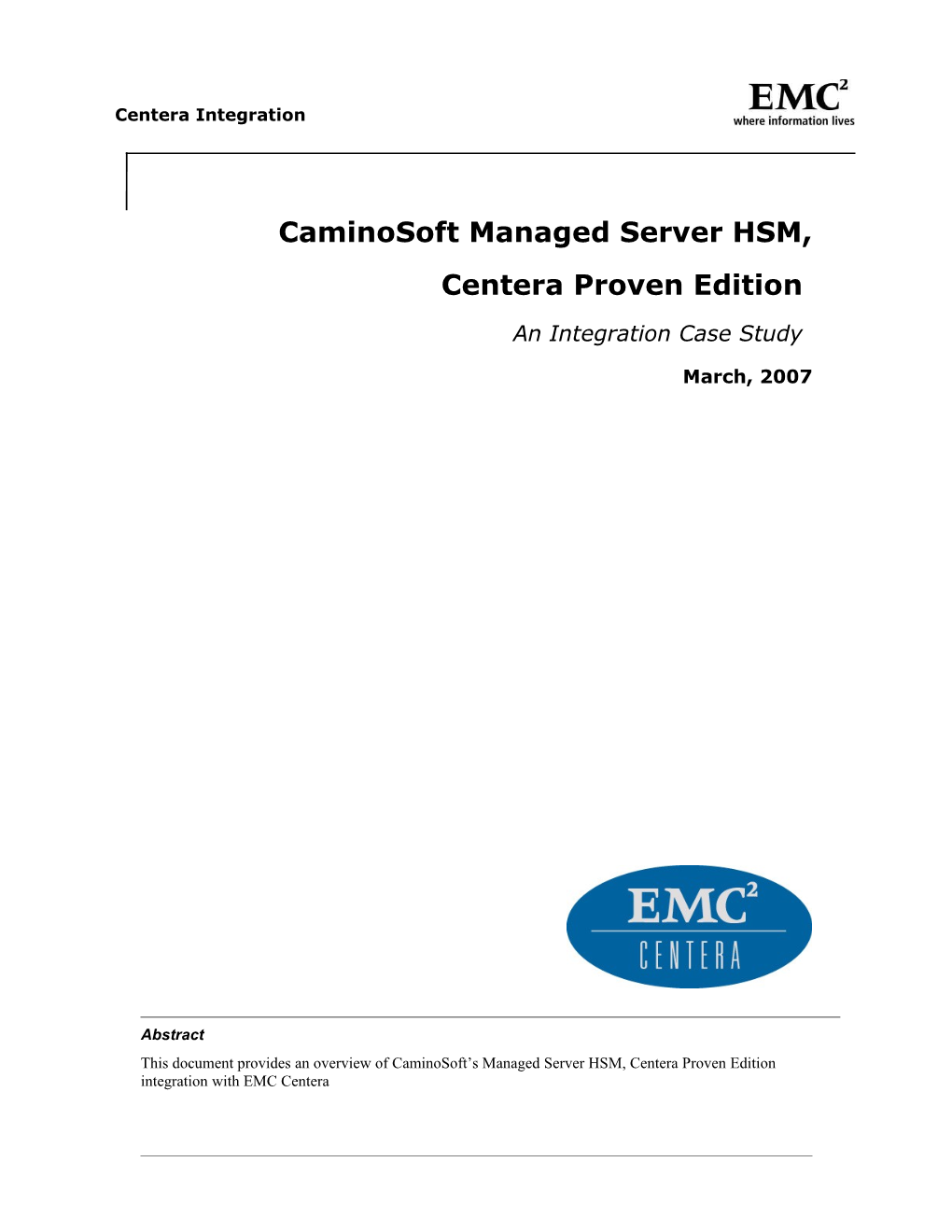 Caminosoft Managed Server HSM
