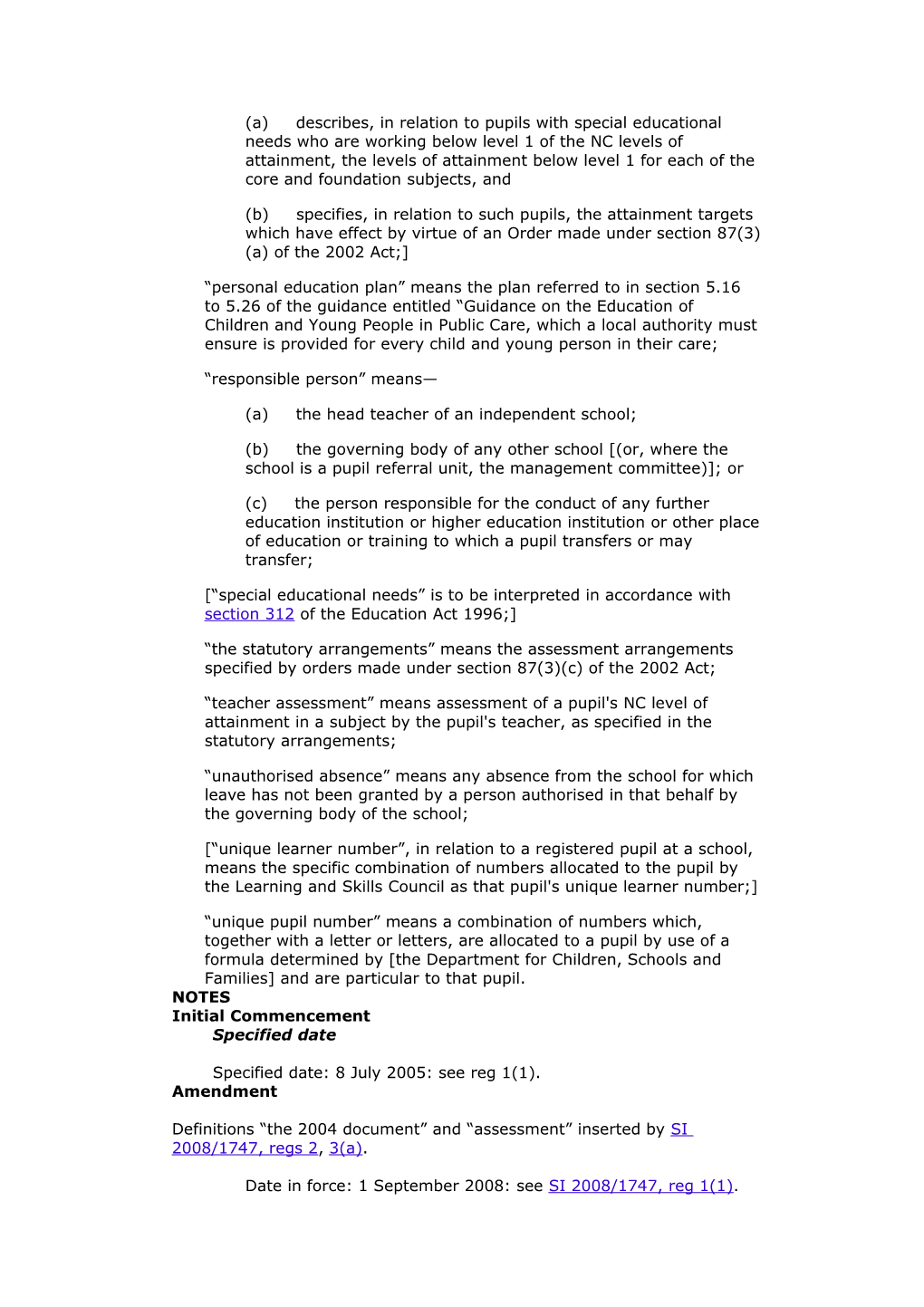 Education (Pupil Information) (England) Regulations 2005