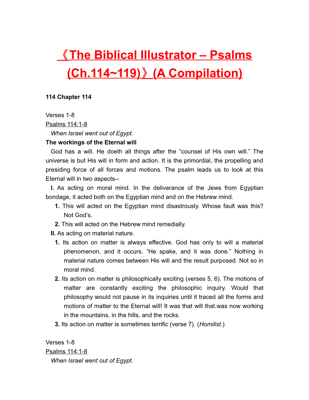 The Biblical Illustrator Psalms (Ch.114 119) (A Compilation)