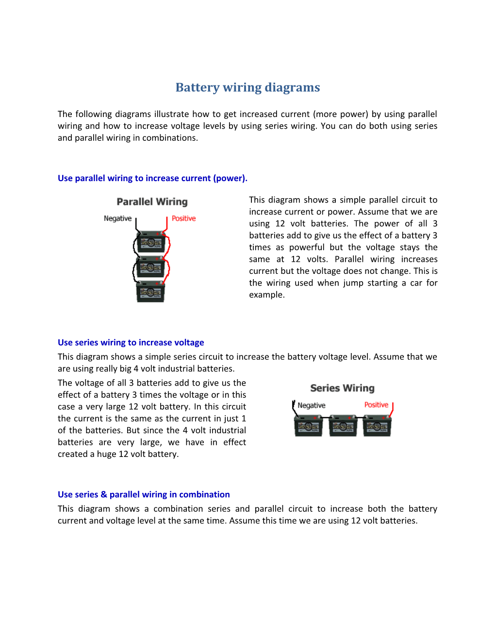 Battery Wiring Diagrams