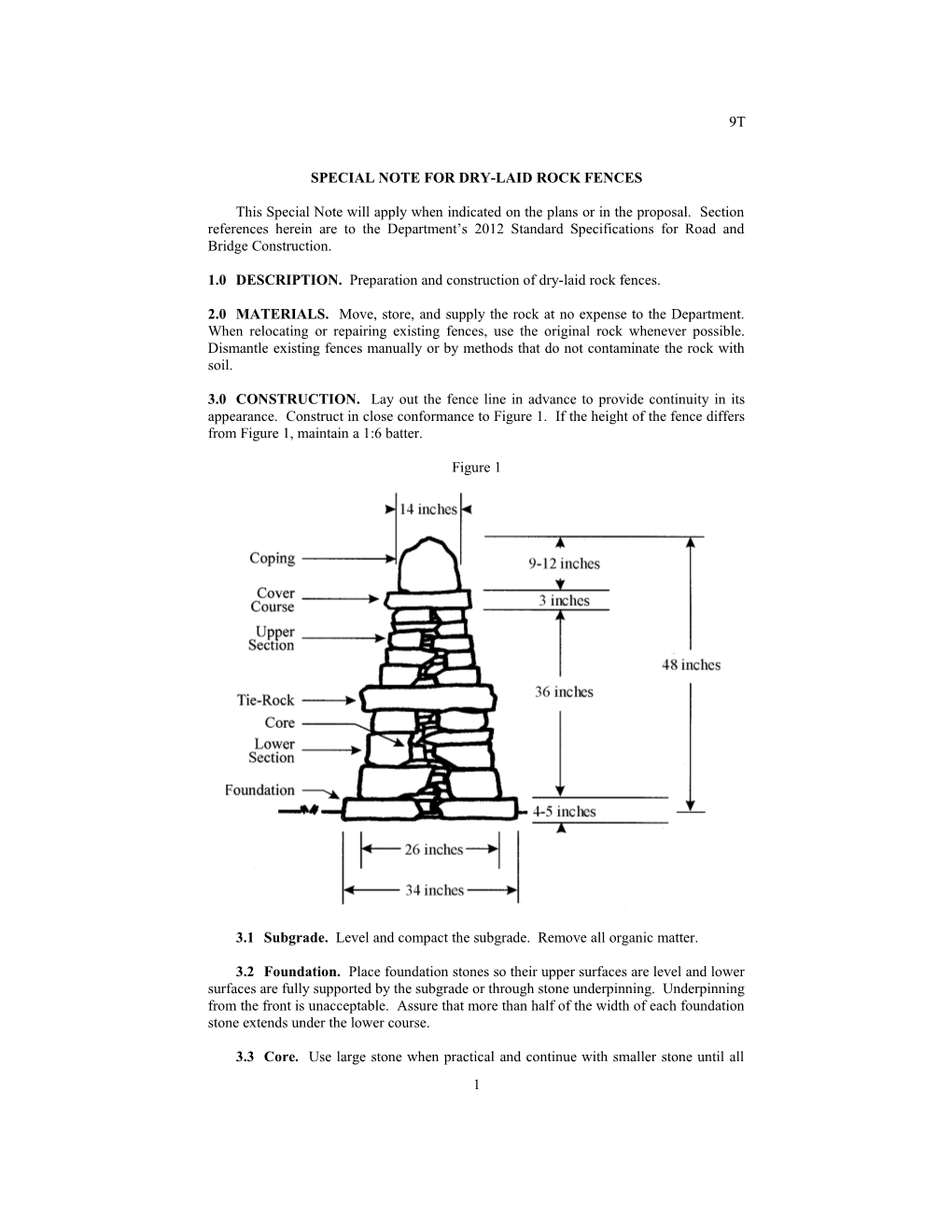 Special Note for Dry-Laid Rock Fences