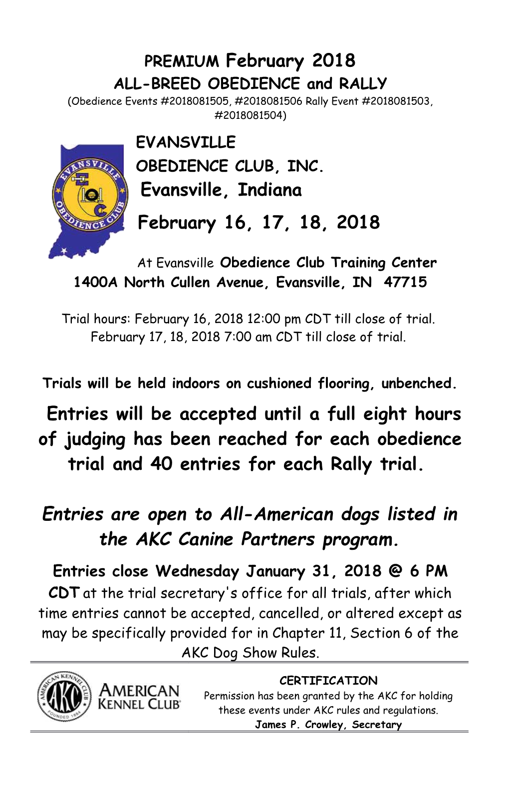 All-Breed OBEDIENCE and RALLY
