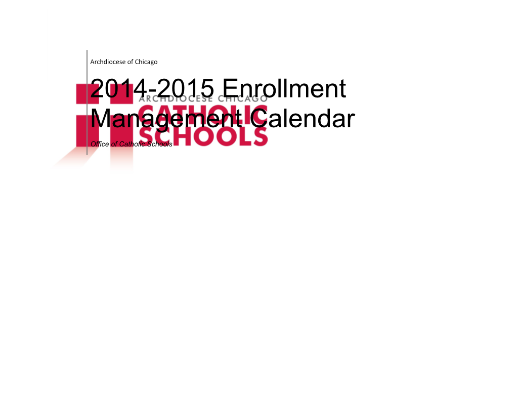 2014-2015 Enrollment Management Calendar