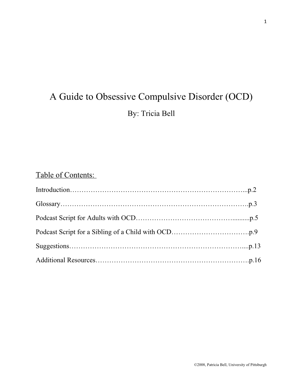 A Guide to Obsessive Compulsive Disorder (OCD)