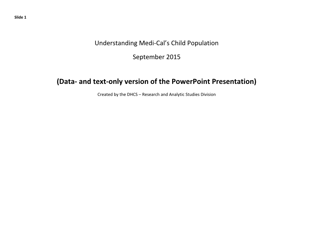 Data- and Text-Only Version of the Powerpoint Presentation