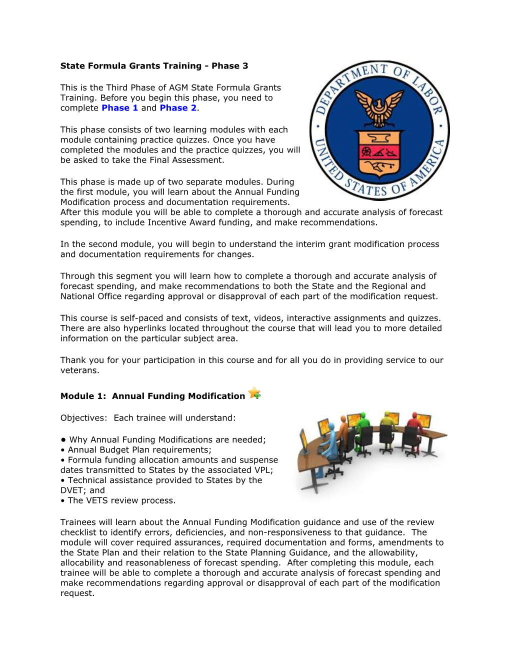 State Formula Grants Training - Phase 3