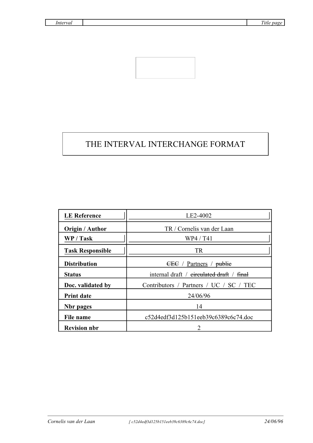 The Interval Interchange Format