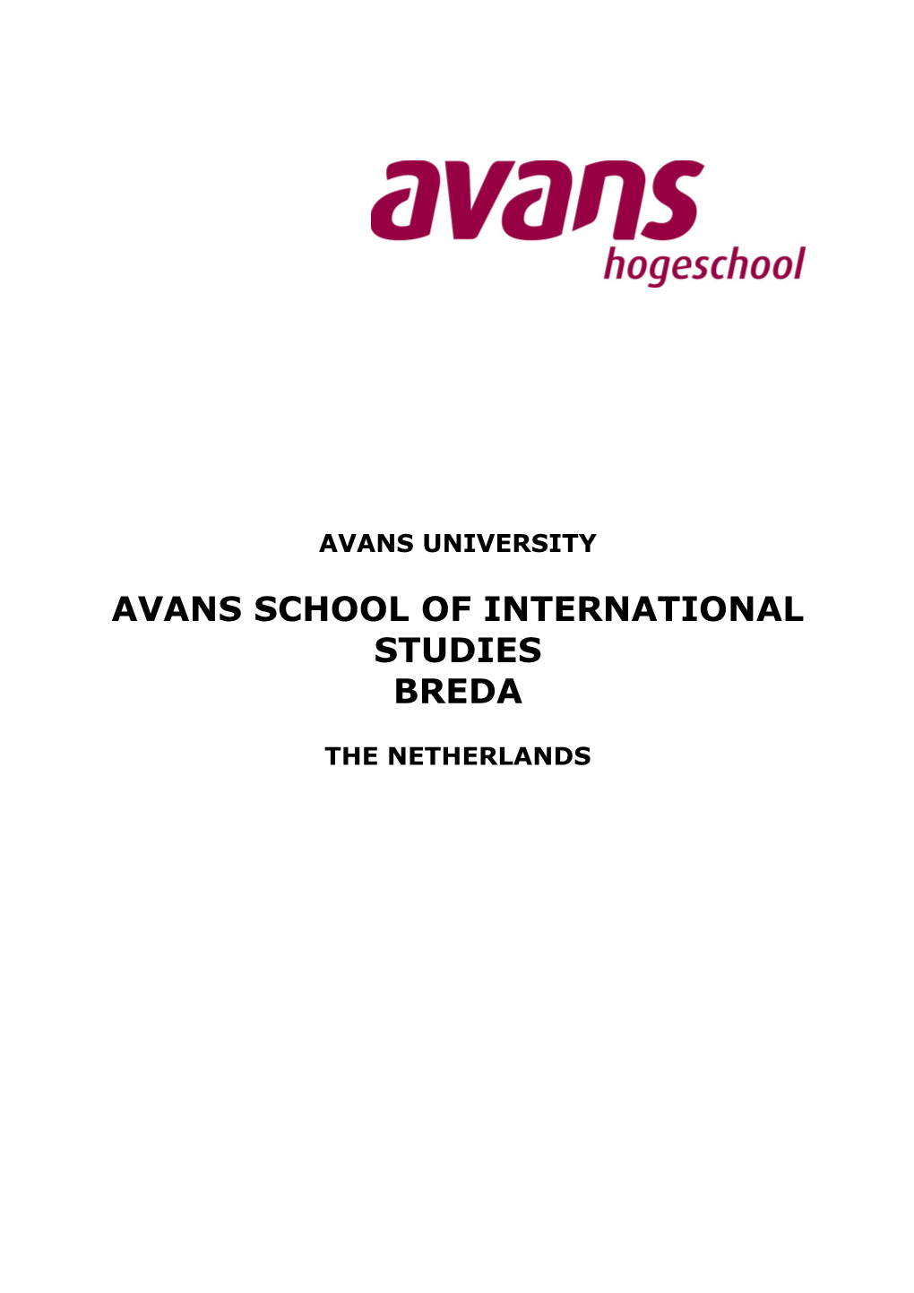 Avansschool of International Studies