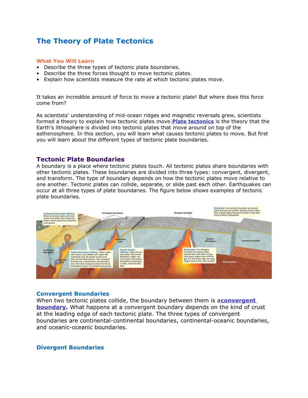 The Theory of Plate Tectonics