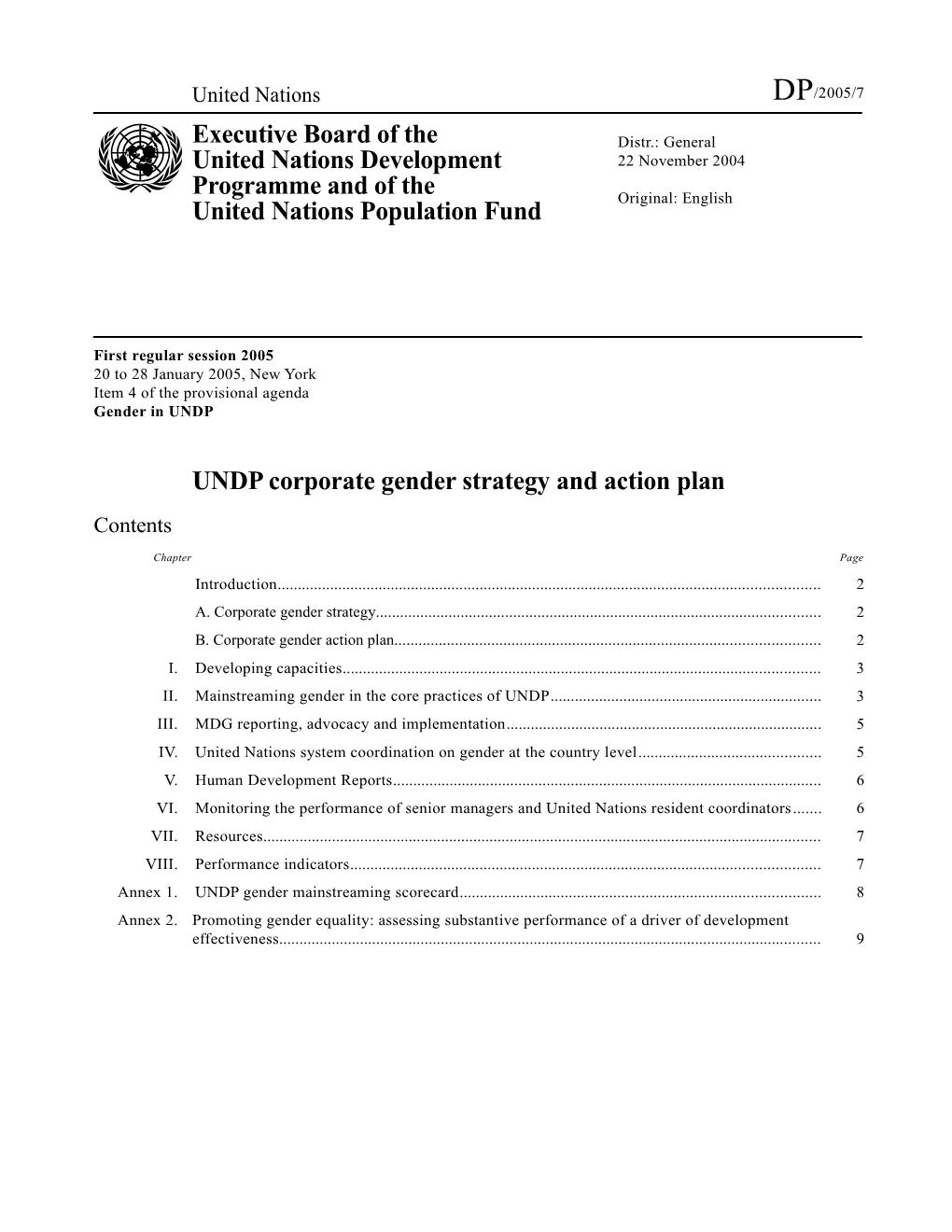 UNDP Corporate Gender Strategy and Action Plan