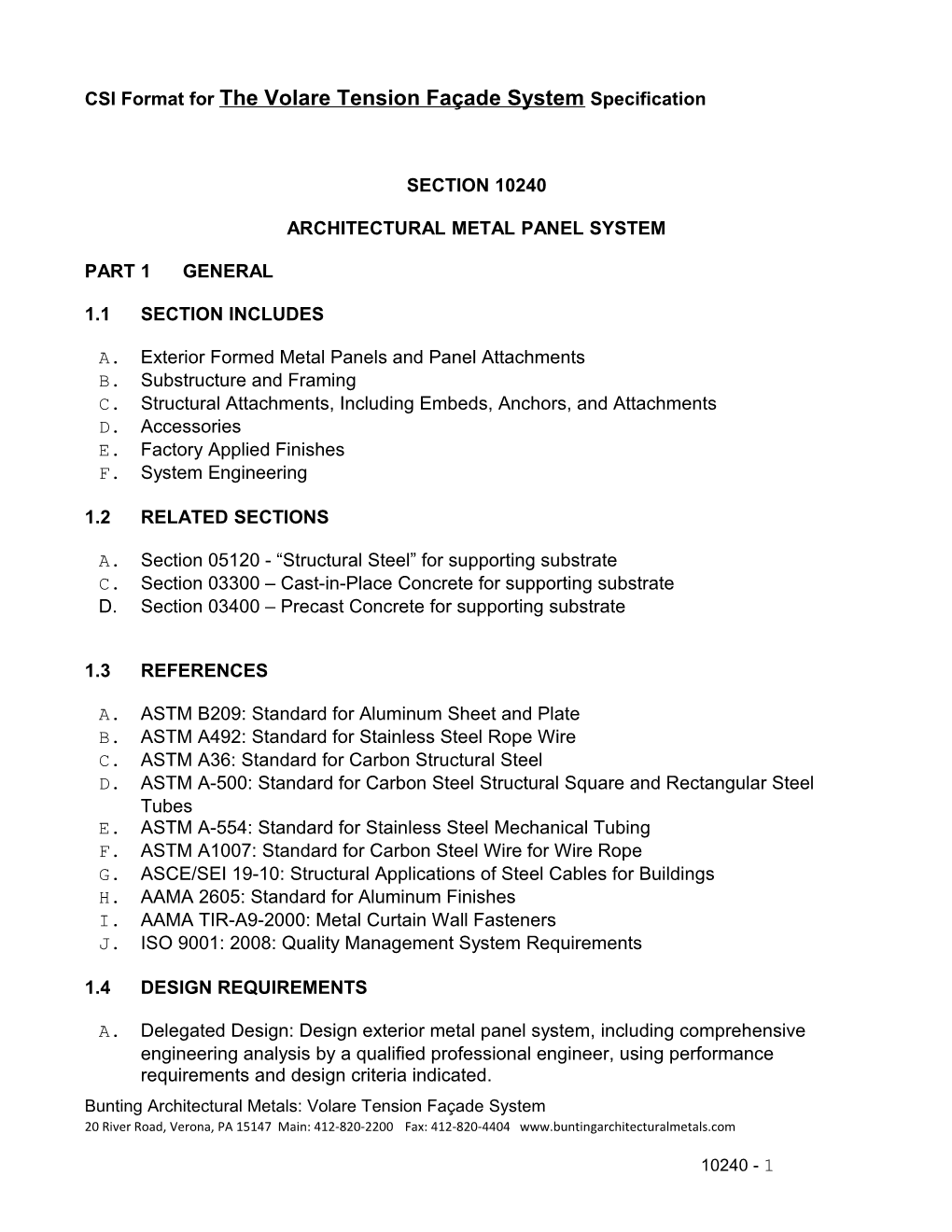 Volare Tension Façade System Specification