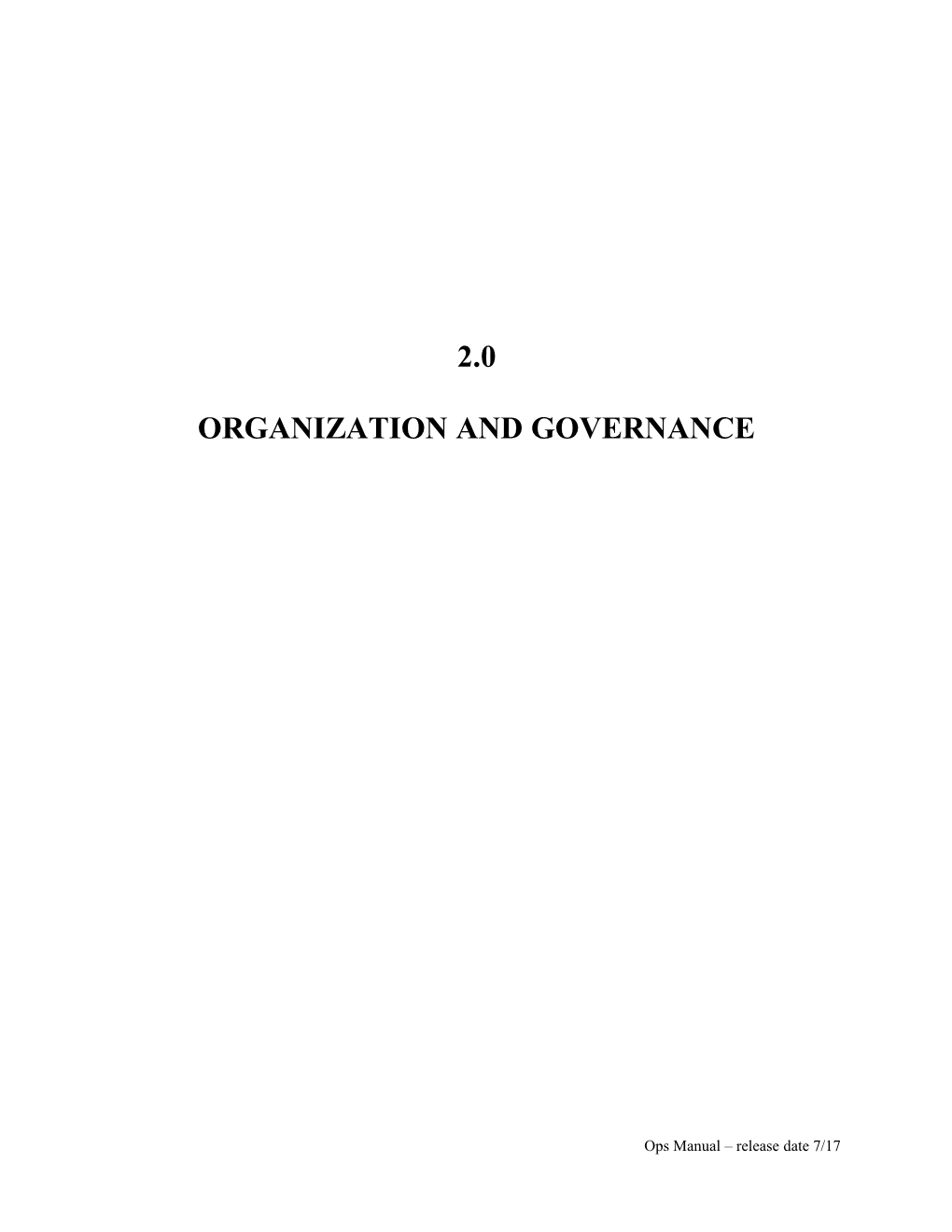 Organization and Governance