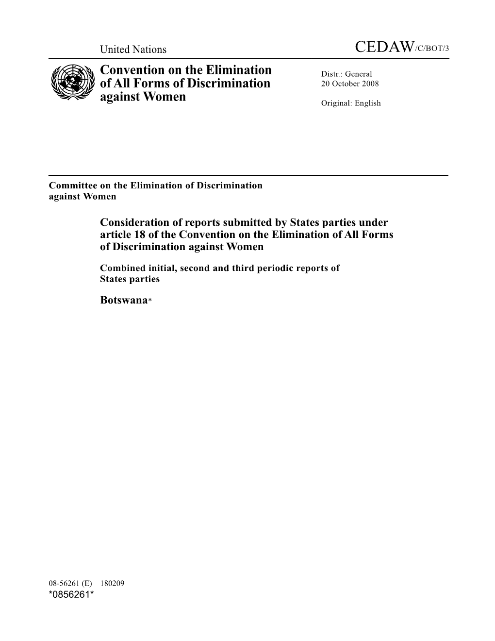 Combined Initial, Second and Third Periodic Reports of Statesparties