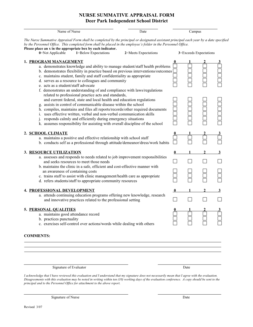 Counselor Summative Appraisal Form