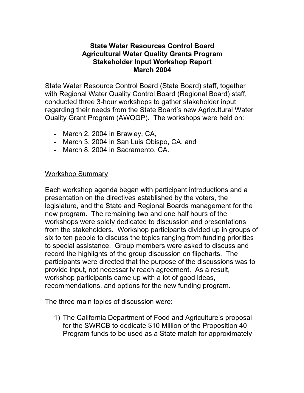 Agriculture Water Quality Grants Program