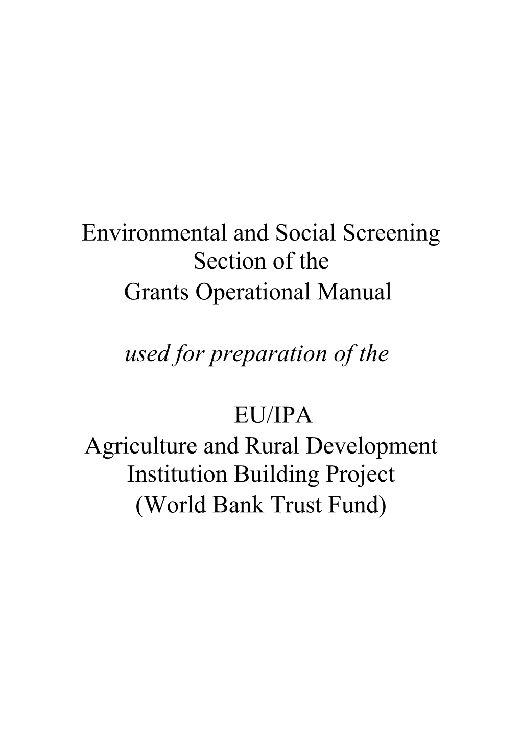 Organic Agriculture Development Programme