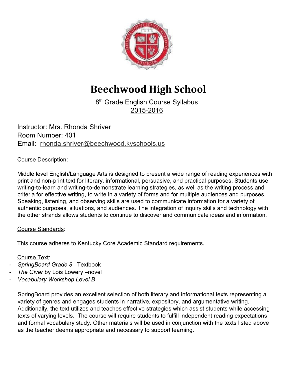 Beechwood High School
