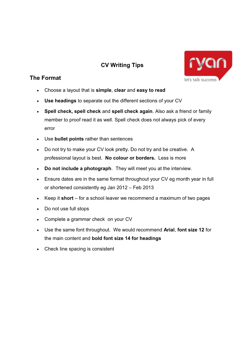 CV Writing Tips