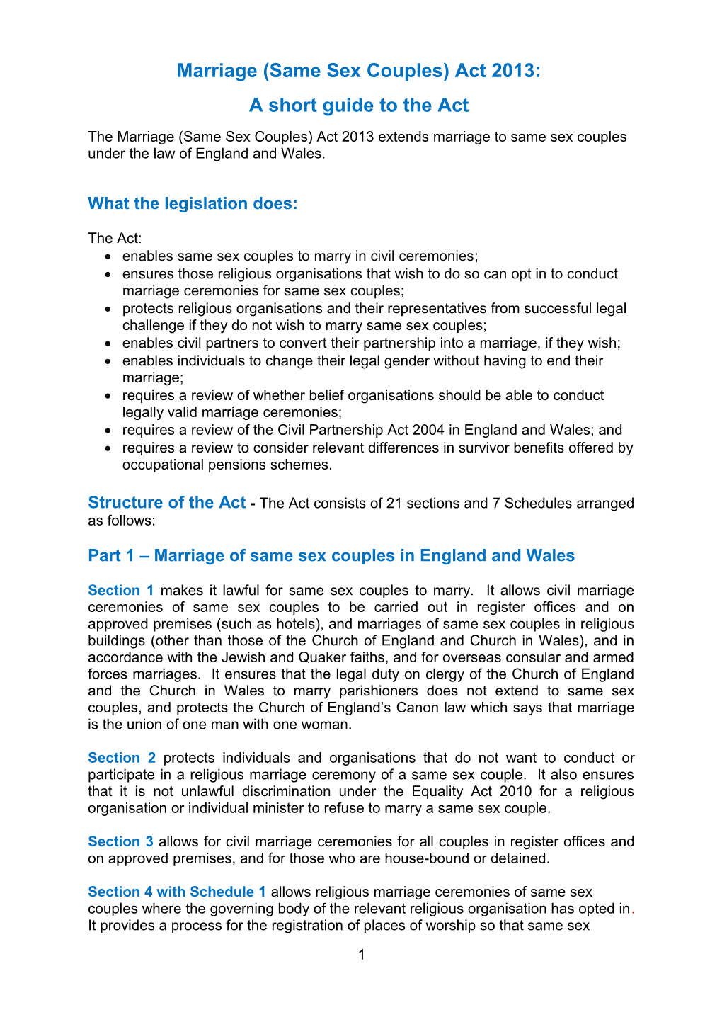 A Short Guide to the Act