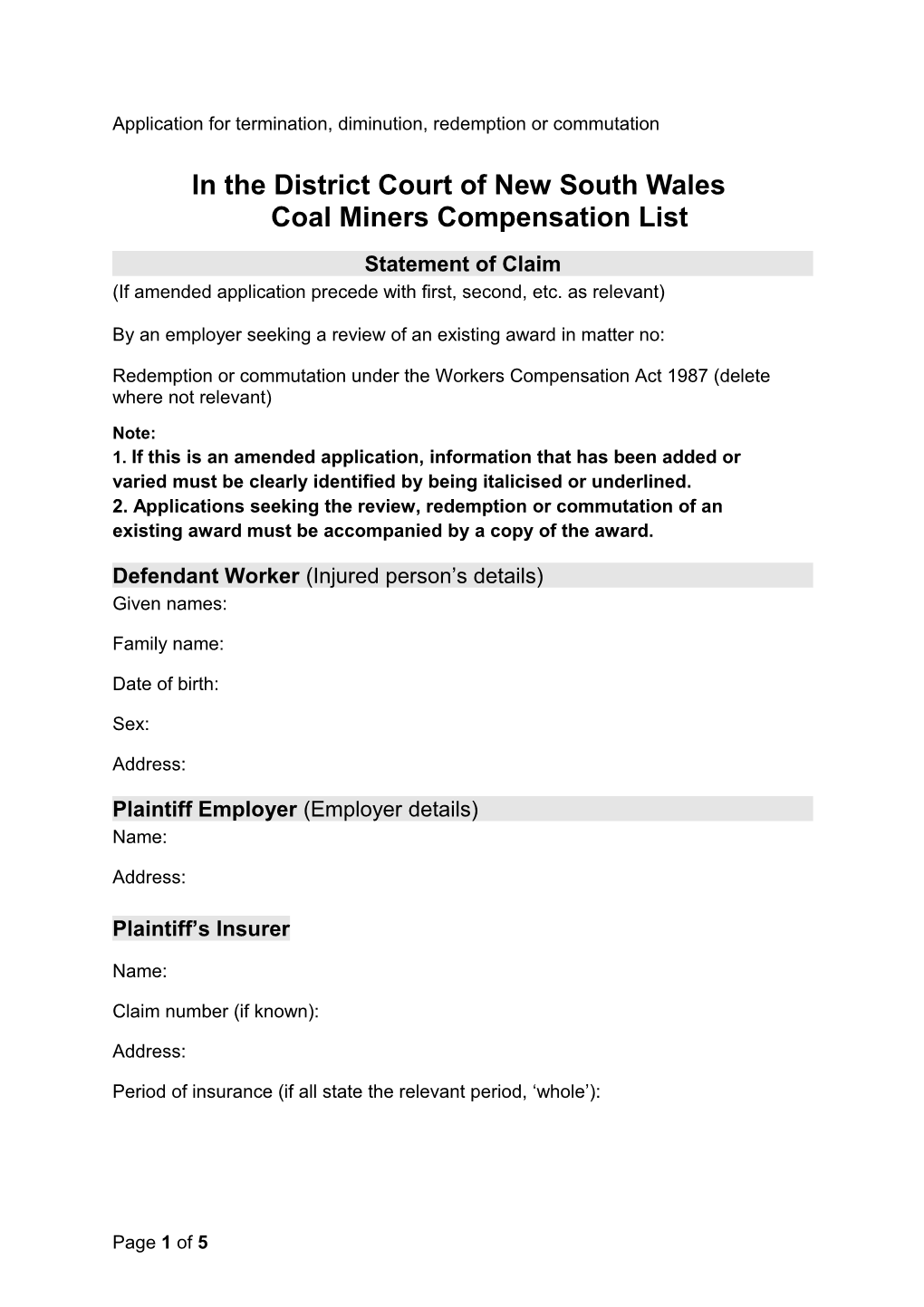Coal Miners Workers Compensation List