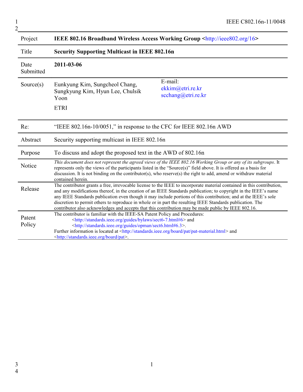 Security Supporting Multicast in IEEE 802.16N