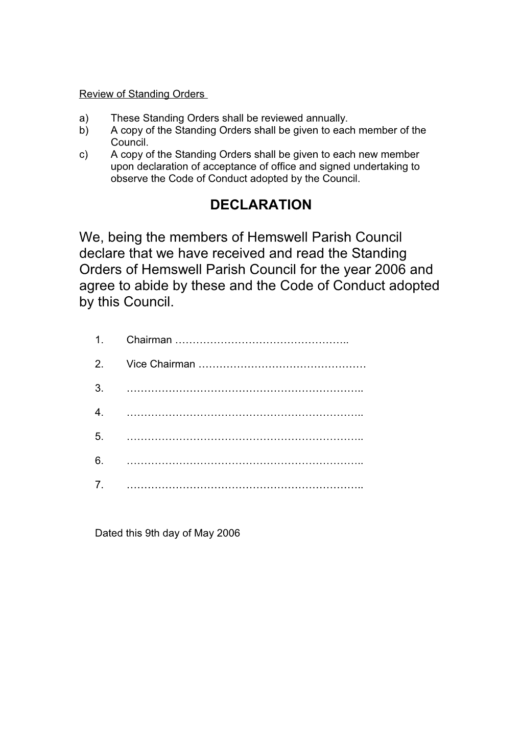 Part 11: Standing Orders for Local Councils Pages 4 - 12