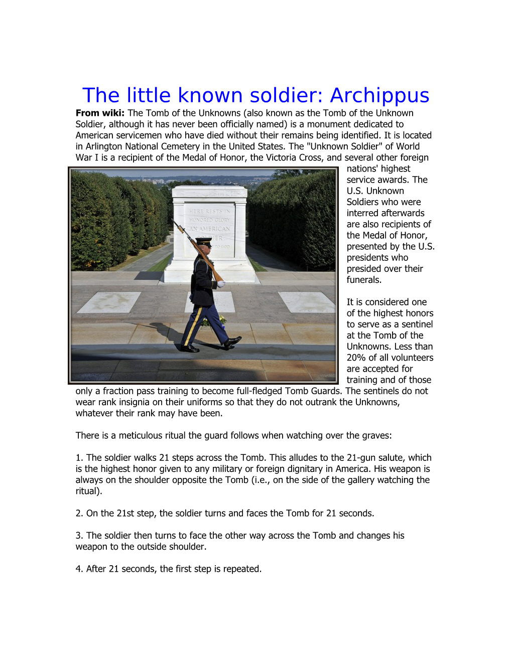 The Little Known Soldier: Archippus