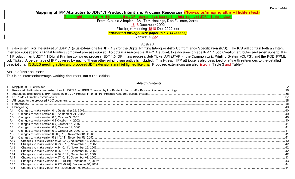 Following Are the IPP Attributes That Will Be Supported by the JDF Job Ticket in the Linux