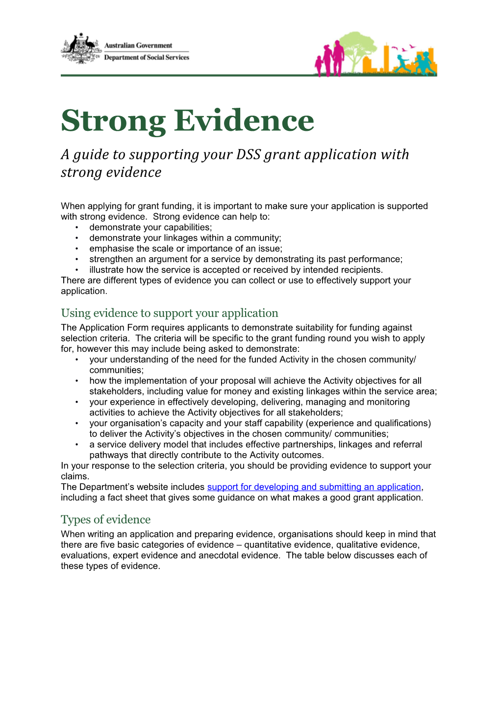 A Guide to Supporting Your DSS Grant Application with Strong Evidence